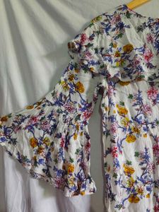 Floral Print Peplum Top