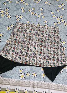 Boho Print Mini Skirt with Lace Trim