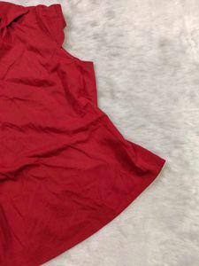 Chic Red Button-Up Top