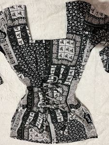 Abstract Corset long sleeve short Kurti