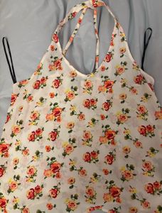Floral Print Halter Neck Top