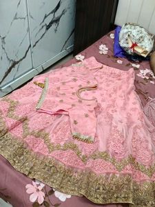 Elegant Pink Embroidered Lehenga Choli