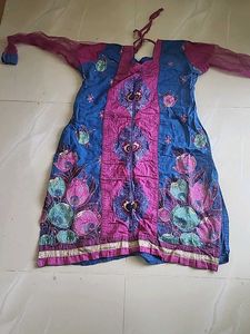 Blue &amp; Pink Floral Kurta