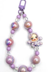 Lavender Angel Doll Beaded Bag Charm