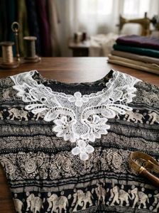 Boho Elephant Print Tunic with Fringe✨🥰