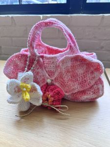 Handmade Crochet Orchid Bag