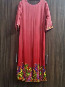 Embroidered Peacock Kurta