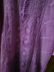 Elegant Purple Chikankari Kurta
