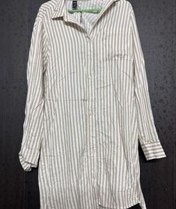 Striped Button-Down Shirt Dress