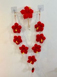 Red Floral hibiscus Garland mala