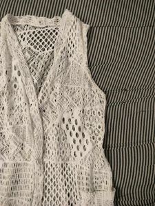 White Crochet Vest