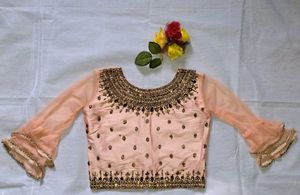 Peach Embroidered Blouse Set✨🍥