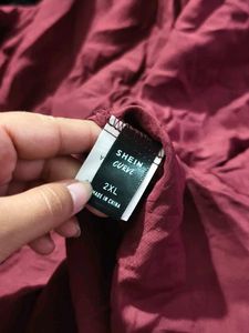 I. Maroon V-Neck Flutter Sleeve Dress