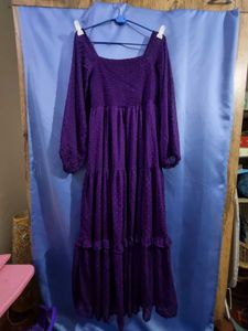 Purple Tiered Midi Dress