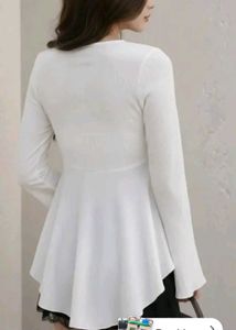 Chic White Tie-Front Flared Sleeve Top