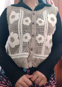 Handmade Crochet Floral Vest