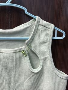 Cute Light Green Cut-out Tank Top