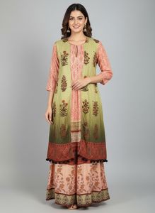 Floral Kurta & Jacket Never Used Fixed Price