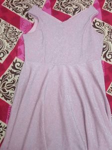 Sparkly Pink Off-Shoulder Dress