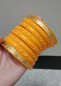 Yellow &amp; Gold Bangle Set
