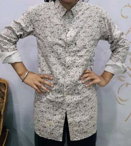 Abstract Print Button-Down Shirt
