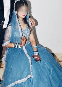 Stunning Blue Sequin Embroidered Lehenga🩵 Choli