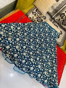 blue crop top fully embroidered