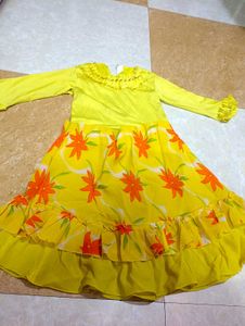 Vibrant Yellow Floral frock