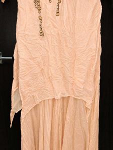 Elegant Peach Embroidered Gown