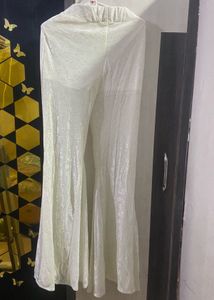 White Lace Flared Pants