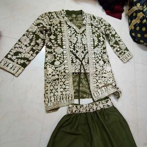 Embroidered Kurta Set with Palazzo Pants