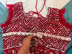 Red Heavy embroidered Mirror Work Lehenga choli