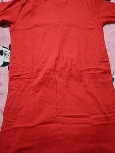 Vibrant Red Cotton Kurta