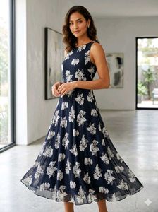Floral Print Sleeveless Maxi Dress