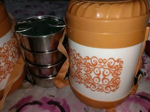 4 Kwality Thermoware Mojo, Stainless Steel Tiffi
