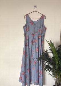 Floral Print Sleeveless Midi Dress