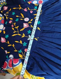 Navy Blue Embroidered Kurta