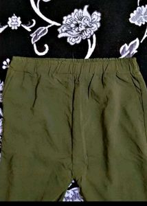 Olive Green Pants with Sequin Detail