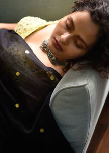 Suta Original black sequin saree