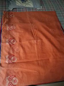 Peach Embroidered Saree