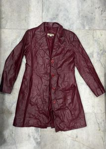 Burgundy Real Leather Coat