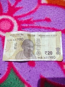 Birthday Date Number 20  Rupee Note