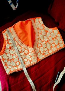 Orange Embroidered Vest