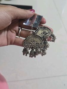 Oxidized Jhumka Earrings