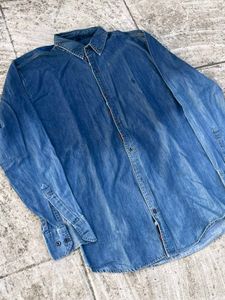 ralph lauren Men's Blue Denim Long Sleeve Shirt