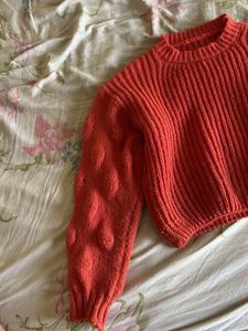 Coral Knit Mock Neck Sweater