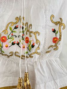 Boho embroidered White tube dress/tunic
