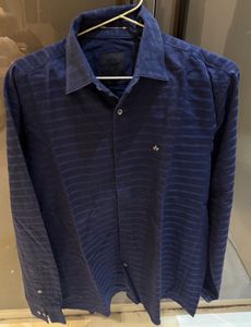 Men's Navy Striped Button-Down Shirt