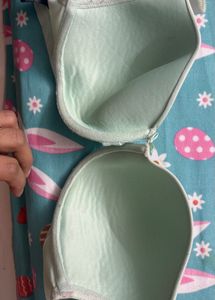 Light Green Lace Trim Bra