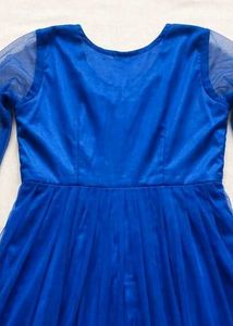 Blue Anarkali Kurta Set with Dupatta &amp; Jacket